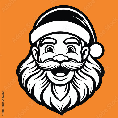 design logo vector illustration character santa claus face