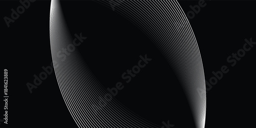 Abstract wave element for design. Digital frequency track equalizer. Stylized line art background. Vector illustration. Wave with lines created using blend tool. Curved wavy line, vector lines