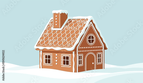 christmas house in the snow