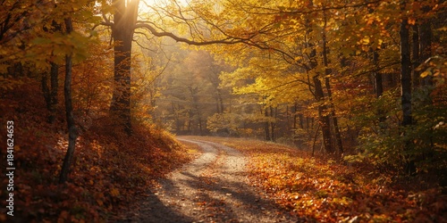 Autumn in the forest with s...