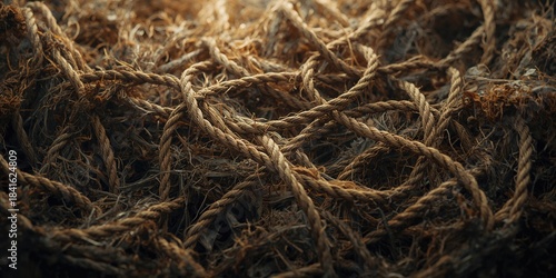 Detailed view of frayed rop...