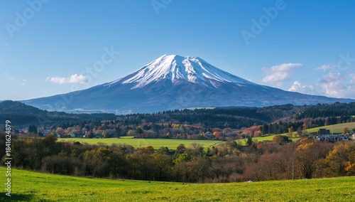 Mountain scenery with snowy...