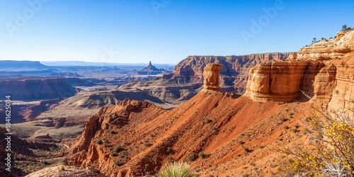 Eroded red sandstone pinnac...