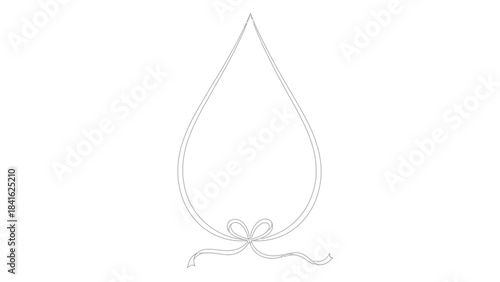 Elegant teardrop shaped pendant with delicate bow detail on white background
