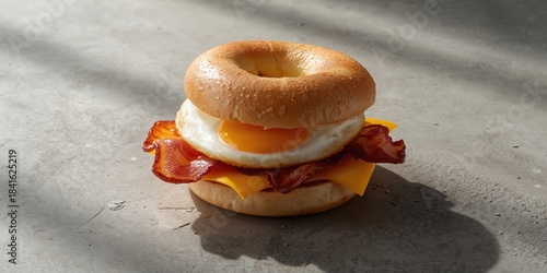 Egg and bacon breakfast san...