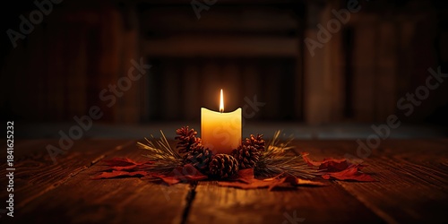 Candles and cones placed on...