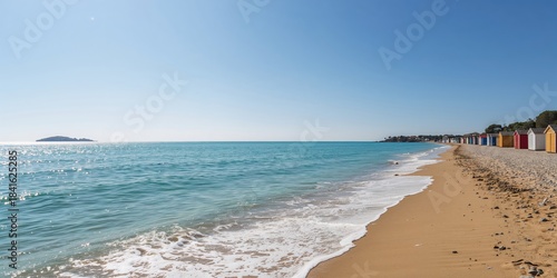 Fototapeta Naklejka Na Ścianę i Meble -  Lido di Spina beach along the Adriatic Sea in Italy, seasonal coastal erosion risk