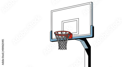 A Basketball Hoop Illustration Representing Athleticism and Sporting Achievement Design