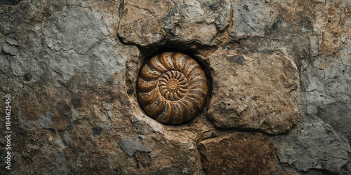 Limestone surface with embe...