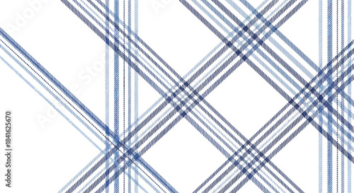 Abstract textile pattern featuring overlapping blue stripes on a white background