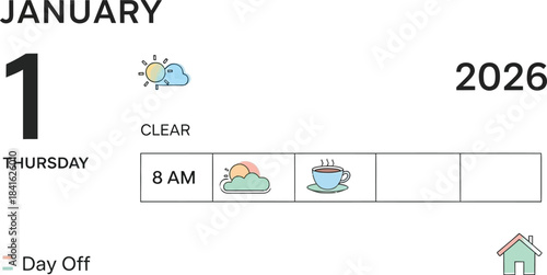 new year calendar  mobile weather update vector