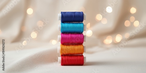 Brightly coloured thread sp...