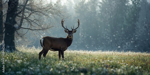 Deer with antlers in a broa...