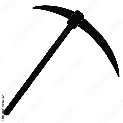 Pickaxe icon black color vector illustration flat style simple image mining tool