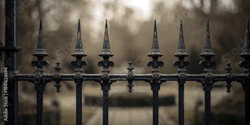 Close-up of vintage wrought...