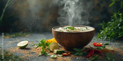 Studio shot of chicken soup...