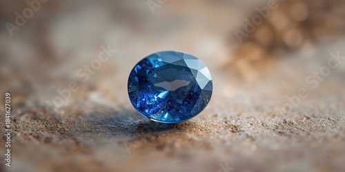 Blue sapphire gemstone found in Lunugala, Passara, Sri Lanka, highlighting natural mineral extraction for craftsmanship © vxnaghiyev