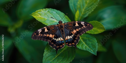 Insect resting on a leafy p...