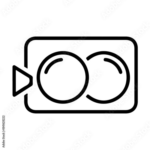 Icon depicting a dual lens setup for virtual reality viewing or 3d recording isolated on transparent background