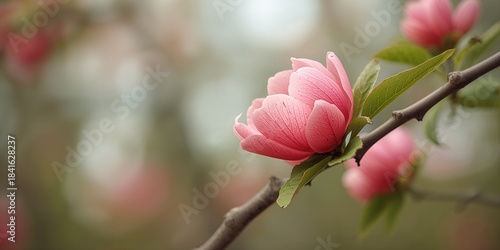 Pink flower on a peach tree...