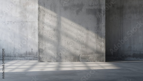 Concrete wall with shadow a...