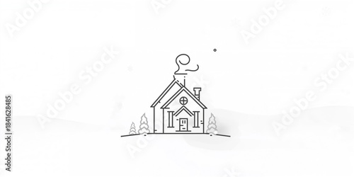Christmas-themed house vect...
