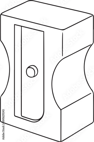 Pencil Sharpener Line Art3D Outline Vector Illustration.eps