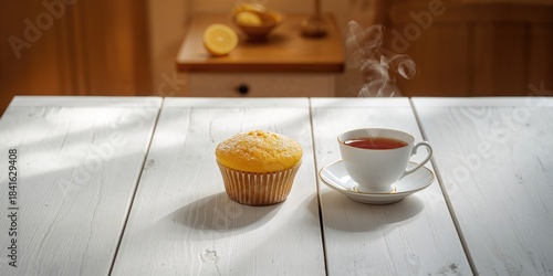 Lemon pound cupcake topped ...
