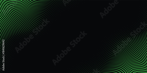 Abstract black background and green ball. Design vector ilustration. eps 10