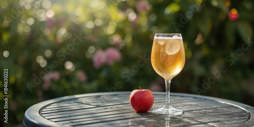 Glass of French apple spark...