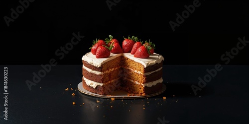 Homemade carrot cake topped...
