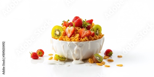 Serving of cereal with frui...