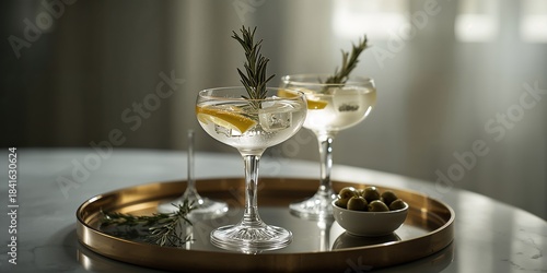 Two glasses of gin and toni...