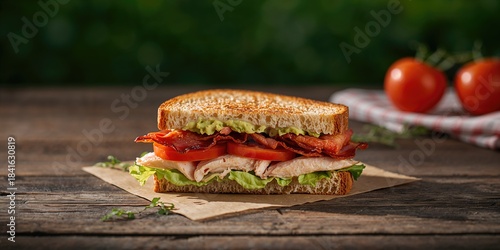 Club sandwich with crispy b...