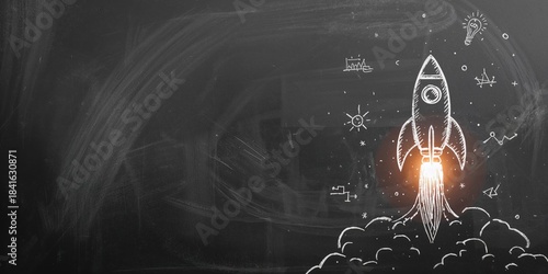 Creative business rocket sk...
