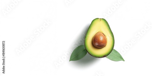 Sliced avocado on a plain w...