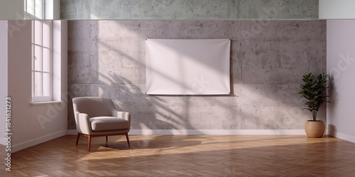 Modern interior with shadow...