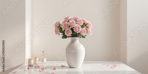 Decorative vase with fresh ...