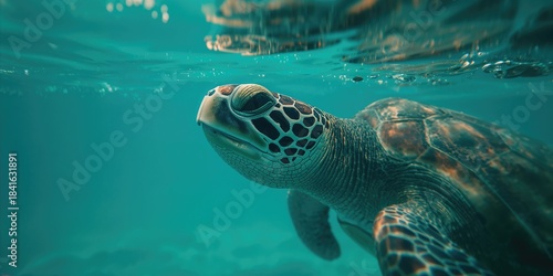Turtle's head and upper she...