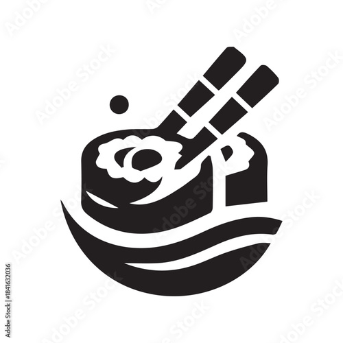 minimalist sushi food logo with white background