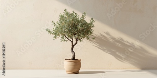 Olive tree in a pot placed ...