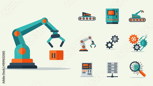 Illustrative representation of automated industrial processes and technological innovation