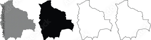 Set of Map Outlines Highlighting Geographic Regions