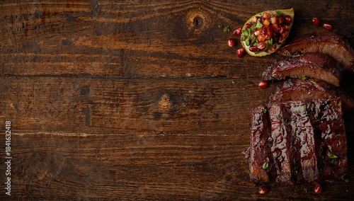 Top-down shot of grilled po...
