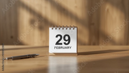 White wooden calendar with ...