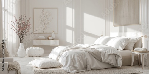 Pristine white pillows and ...