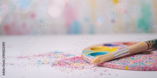 Closeup of a paintbrush and...