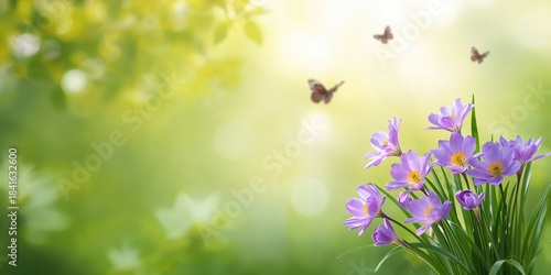 Delicate purple flowers wit...