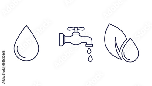 Conceptual illustration showcasing water conservation and environmental responsibility with