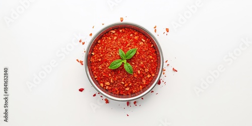 Top view of crushed red chi...